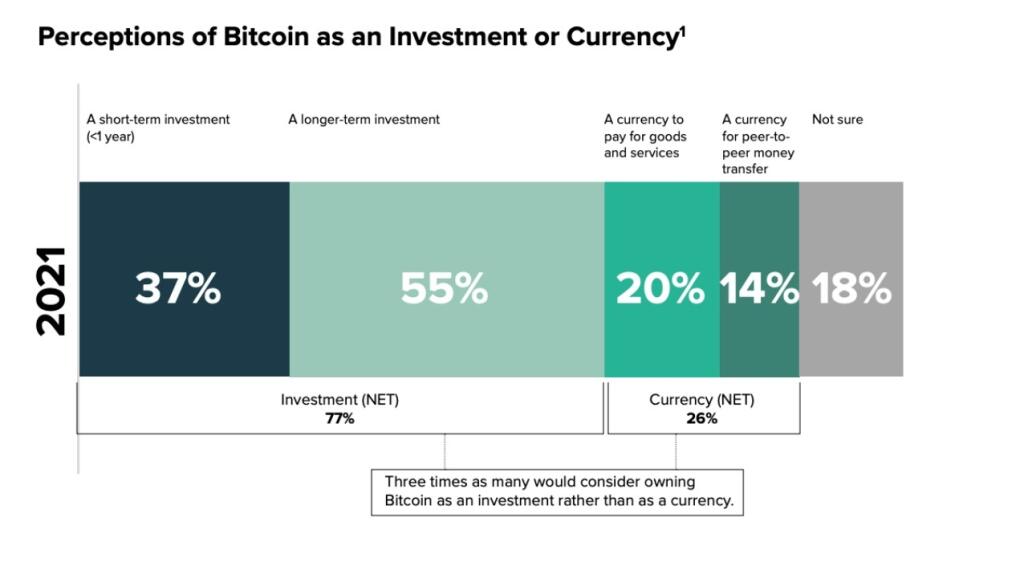 Vnímanie bitcoinu ako investície alebo meny