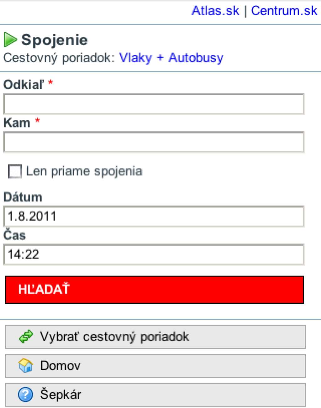 Atlas.sk spustil mobilné cestovné poriadky