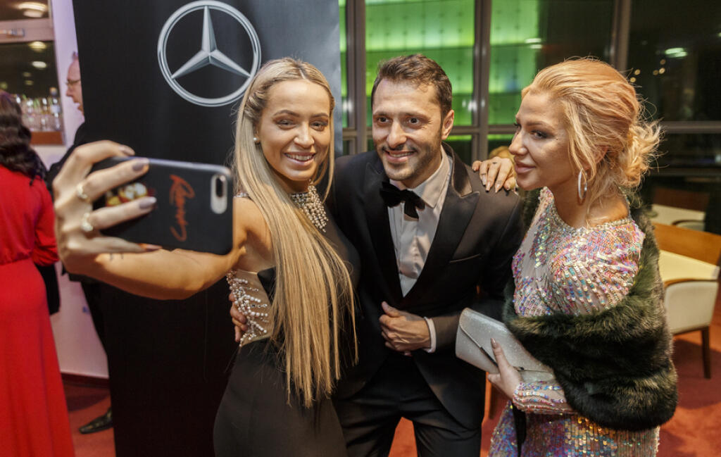 Na snímke počas párty po skončení priameho prenosu z galavečera OTO 2019. Na snímke Dominika Mirgová a Branislav Deák.