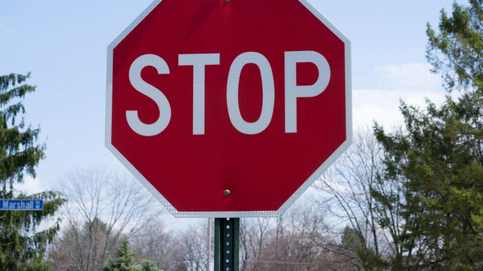 A,Stop,Sign,In,A,Suburban,Neighborhood,In,Ohio,,Framed