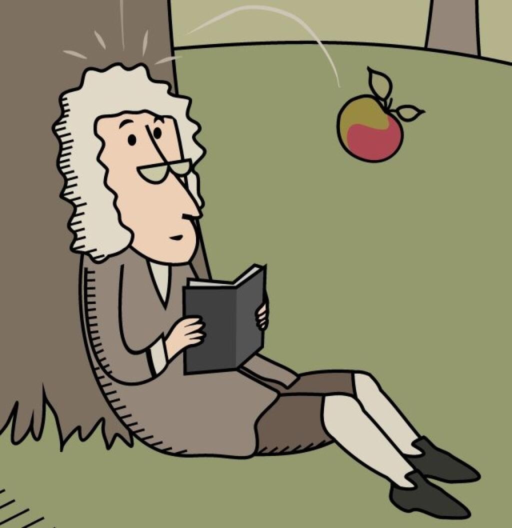 Исаак Ньютон и яблоко
