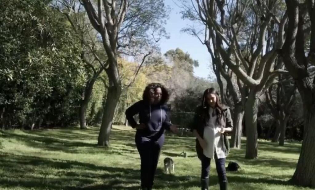 Meghan Markle a moderátorka Oprah Winfrey.