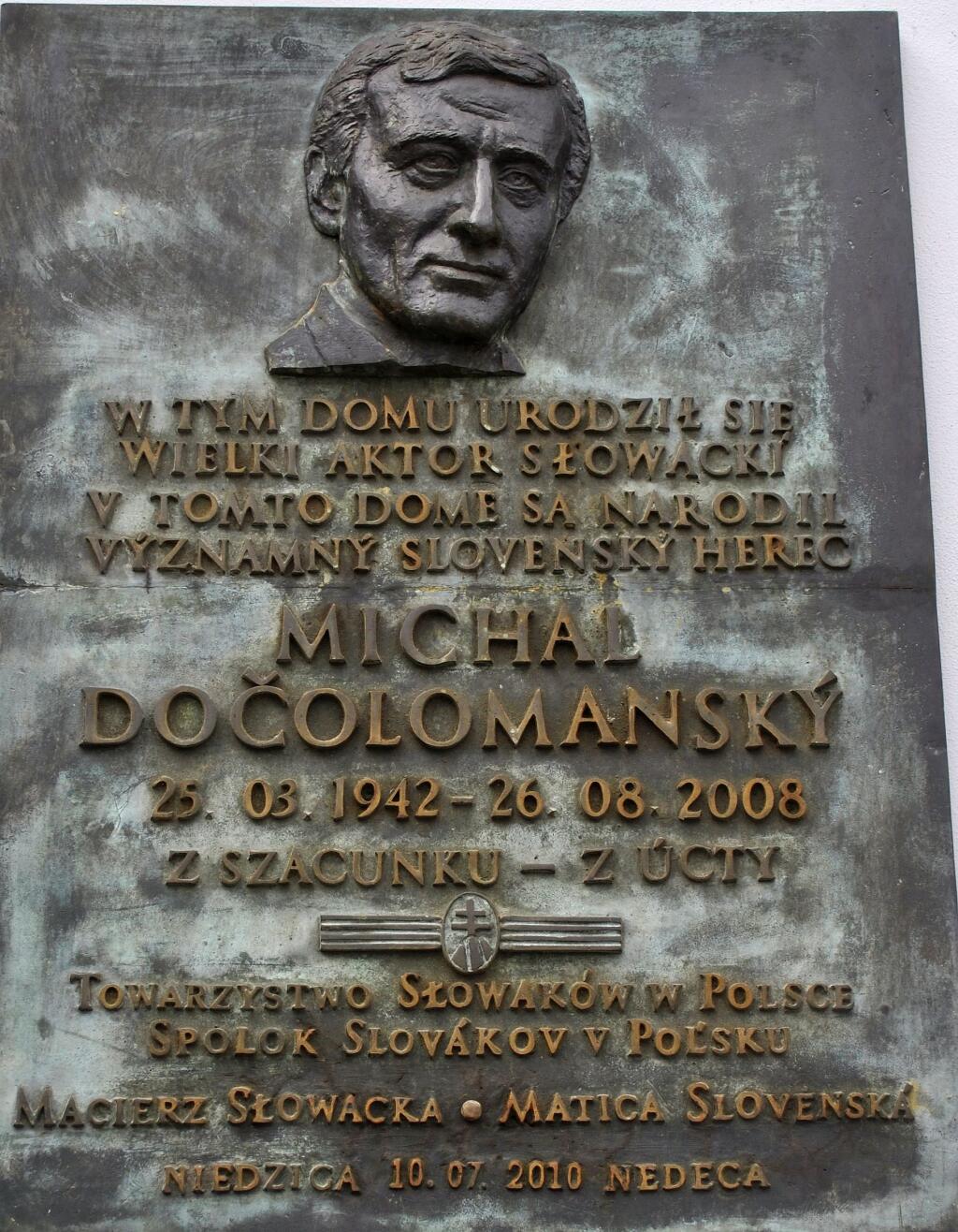 Tabuľa, ako spomienka na slovenského herca.