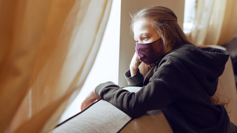 Concept,Of,Coronavirus,Quarantine.,Child,Wearing,Protective,Face,Mask,During