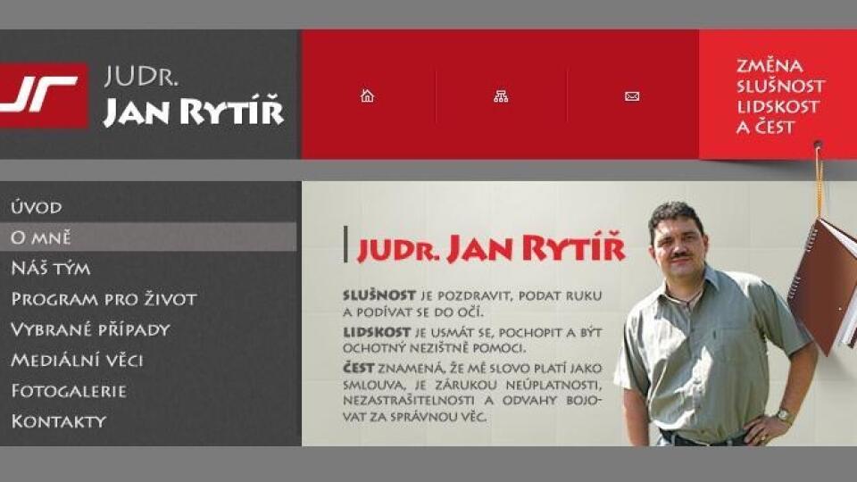 Stránka českého politika Jana Rytířa, na ktorej sa odvoláva medzi iným aj na čestnosť.