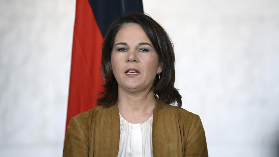WA 56 Addis Abeba - Nemecká ministerka zahraničných vecí Annalena Baerbocková reční počas stretnutia v sídle africkej únie v Addis Abebe v piatok 13. januára 2023. FOTO TASR/AP
German Foreign Minister Annalena Baerbock speaks at the African Union Headquarters in Addis Ababa, Friday, Jan. 13, 2023. (AP Photo)