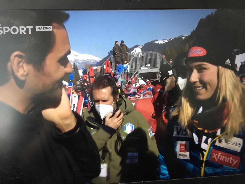 Rozhovor s Federerom v Lenzerheide si nenechala ujsť ani Shiffrinová.