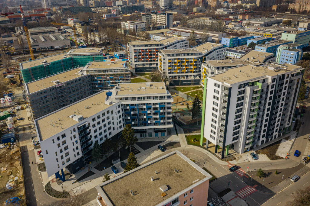 Na leteckej snímke developerský projekt Nuppu v Bratislave.