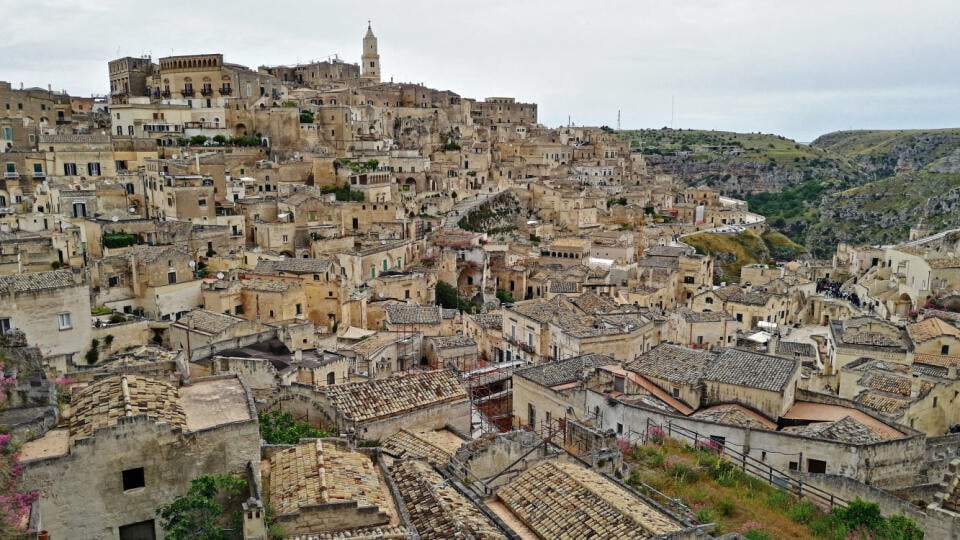 V skalnom meste Matera na juhu Talianska.