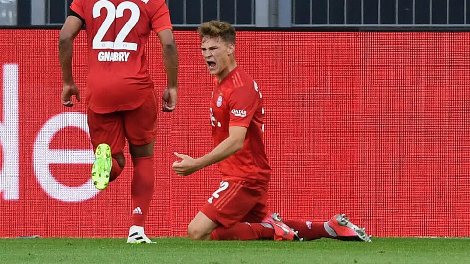 Joshua Kimmich a jeho radosť po krásnom góle do siete Dortmundu.