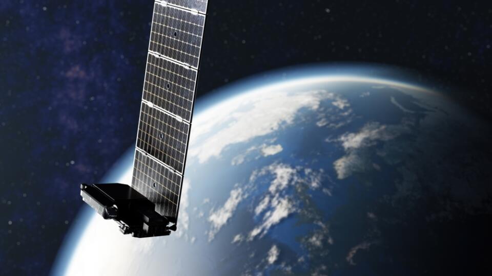 Internet,Starlink,Satellite,In,Space,Near,Earth.,3d,Render