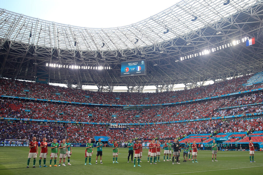 Aj proti Francúzsku boli tribúny v Budapešti plné fanúšikov.