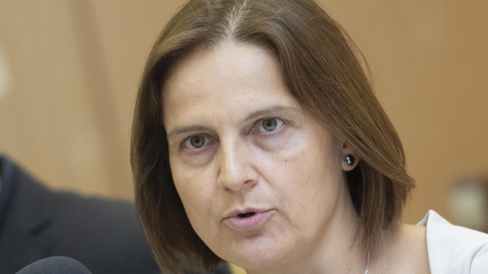 Na snímke ministerka spravodlivosti SR Mária Kolíková (SaS) počas tlačovej konferencie počas 99. rokovania vlády 2. septembra 2022 v Bratislave. FOTO TASR - Martin Baumann