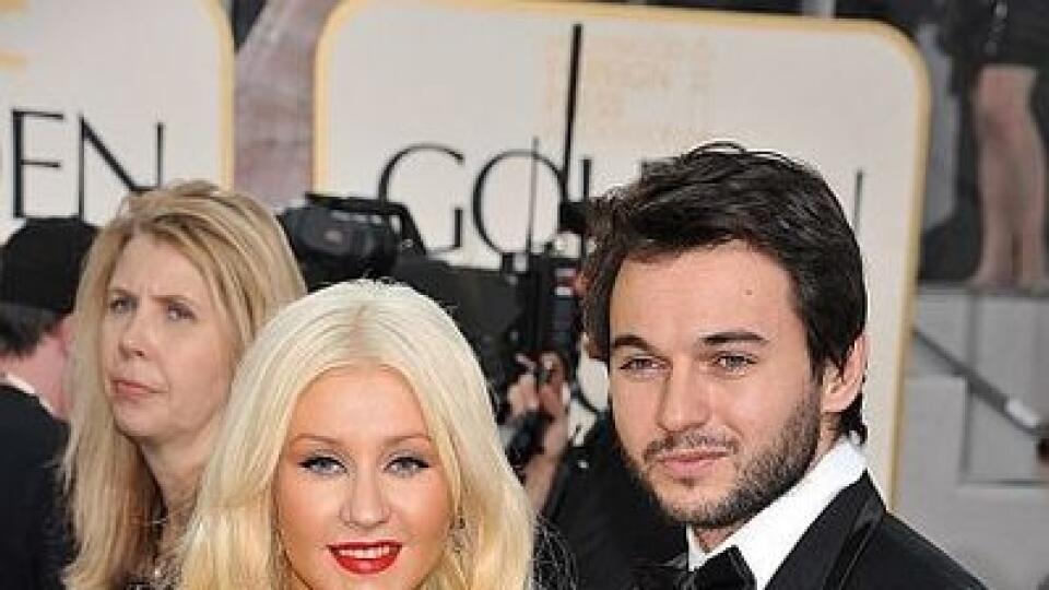Christina Aguilera s Mattom Ruttlerom na Zlatých glóbusoch.