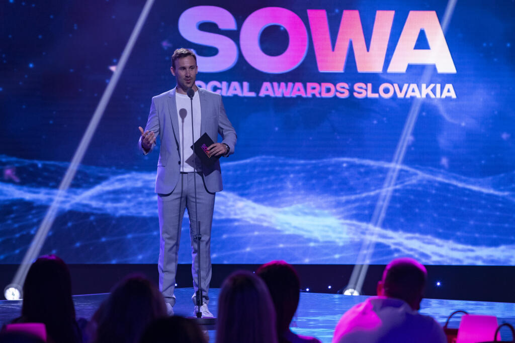 Druhý ročník odovzdávania ocenení Social Media Awards pre najúspešnejších influencerov na Slovensku. Na snímke je Marek Fašiang.