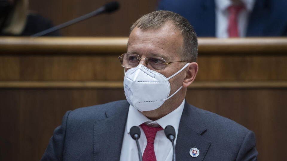 Na snímke predseda NR SR Boris Kollár (Sme rodina) počas 60. schôdze Národnej rady SR v Bratislave 15. marca 2022. FOTO TASR - Jaroslav Novák