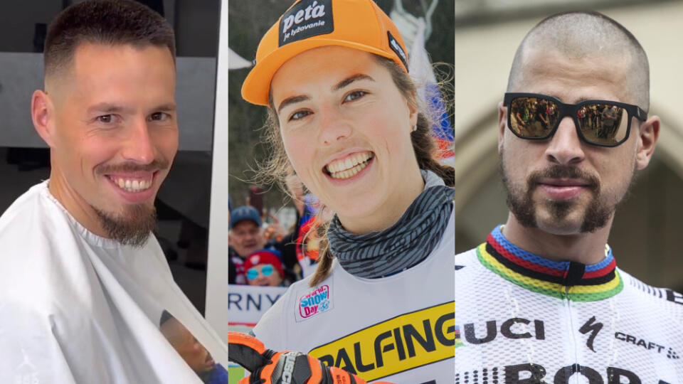 Zľava Marek Hamšík, Petra Vlhová a Peter Sagan.