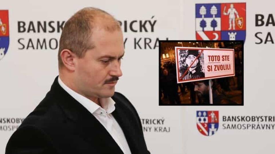 Zvolili nás v demokratických voľbách, bránia sa kotlebovci. Obvinenia z extrémizmu odmietajú. Na snímke líder ĽSNS a banskobystrický župan Marián Kotleba
