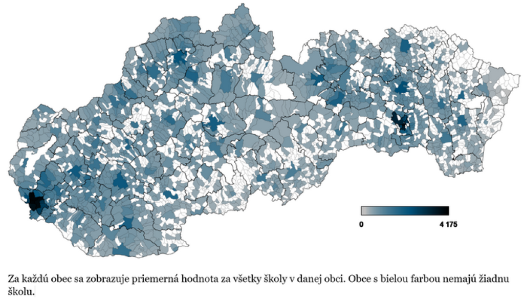 Žiaci väčších základných škôl a škôl z hustejšie osídlených regiónov dosahujú v priemere lepšie výsledky