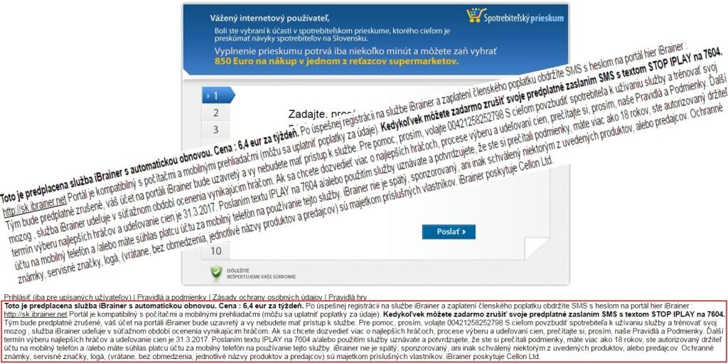 Za fiktívnym prieskumom sa skrýva prihláška k spoplatnenej hre