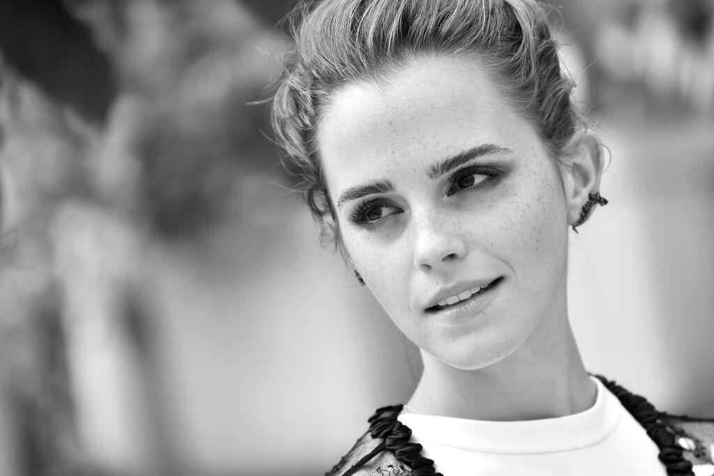 PARIS, FRANCE - JUNE 22: (EDITORS NOTE: This image has been converted to Black and White.) Emma Watson attends 'The Circle' Paris Photocall at Hotel Le Bristol on June 22, 2017 in Paris, France. (Photo by Pascal Le Segretain/Getty Images)