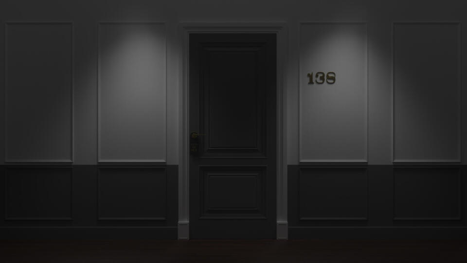 Dark,Closed,Hotel,Room,Door