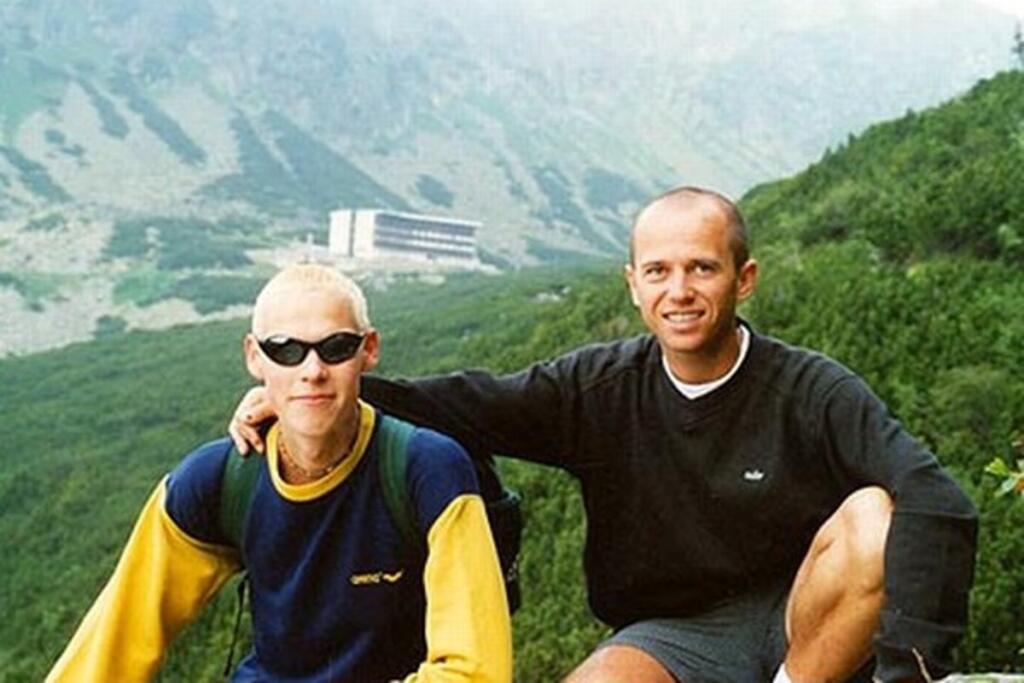 Matej Tóth a jeho prvý tréner Peter Mečiar.