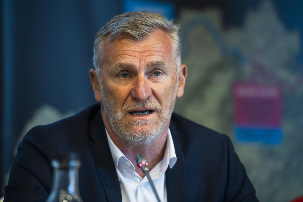 Na snímke generálny riaditeľ medzinárodných cyklistických pretekov (MCP) Okolo Slovenska a prezident Slovenského zväzu cyklistiky Peter Privara počas tlačovej konferencie k 65. ročníku medzinárodných cyklistických pretekov Okolo Slovenska.