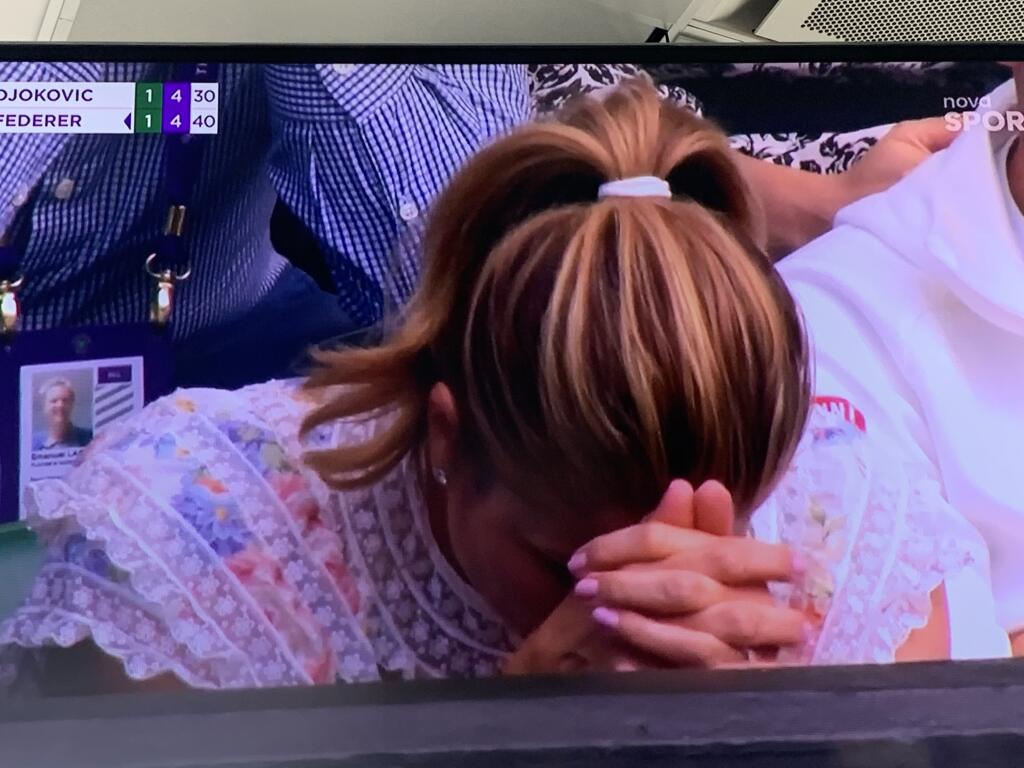 Napínavé finále sledovala Mirka Federer so zatajeným dychom. Počas celého zápasu sa poriadne pasovala s nervami.