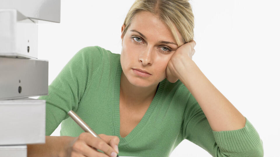 Stressed businesswoman