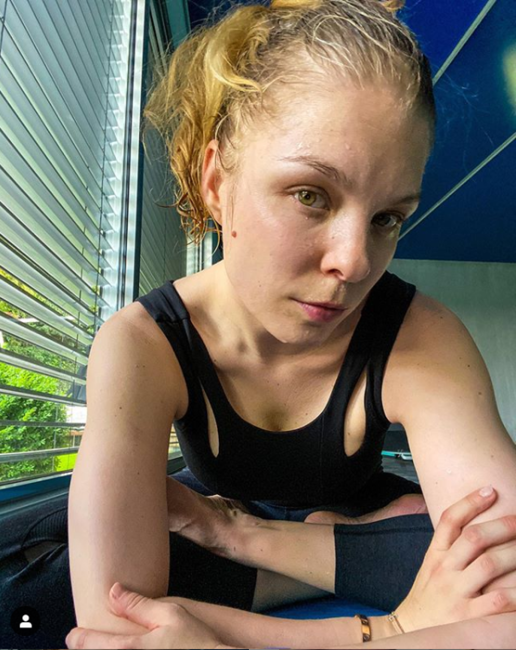 Veronika Cifrová Ostrihoňová tesne po docvičení.