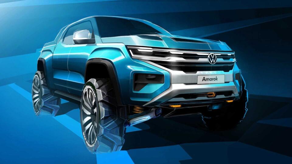 Volkswagen Amarok novej generácie - oficiálny nákres.