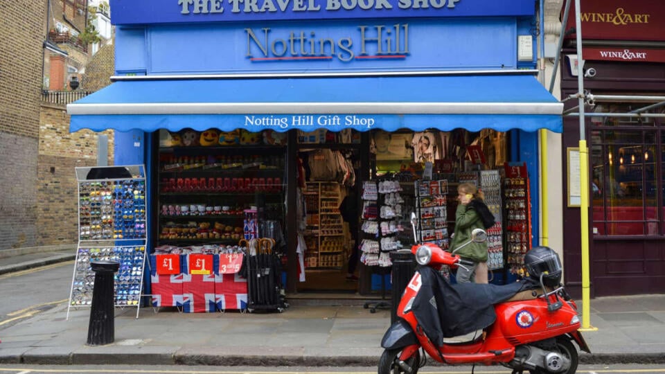 Portobello Road Market, Londýn: Film Notting Hill.