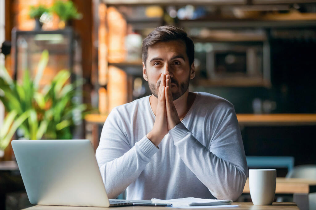 Thoughtful,Doubtful,Businessman,In,Tension,Thinking,Make,Difficult,Decision,At