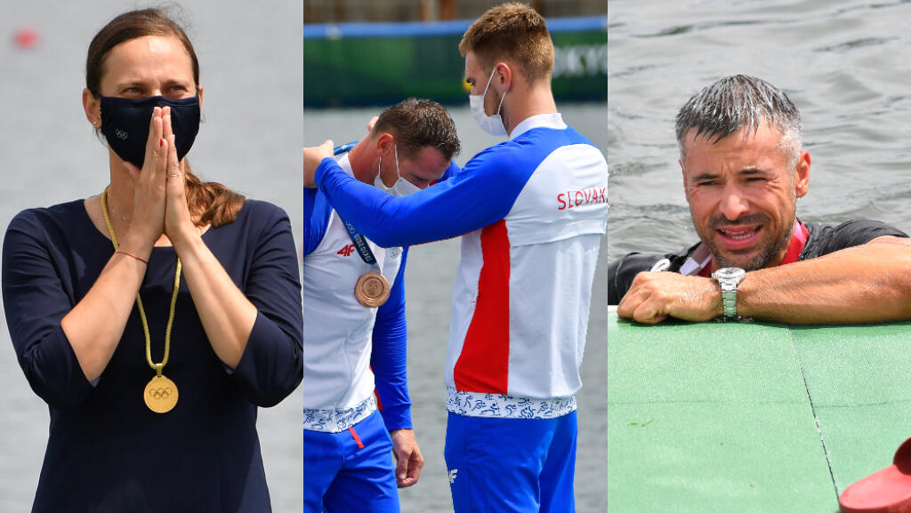 Po zisku medaily vybuchol v Japonsku slovenský gejzír radosti. Prítomní fotografi zachytili nefalšované emócie, tréner Peter Likér skončil vo vode a priamo na medailovom ceremoniále nechýbala dojatá Danka Barteková.