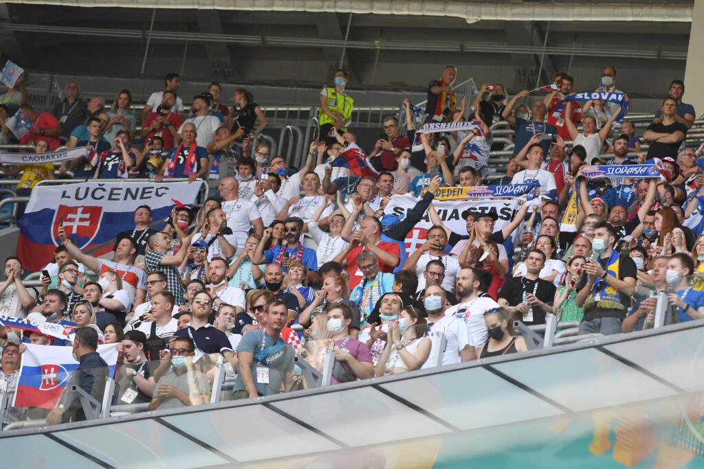 Na snímke fanúšikovia pred zápasom E-skupiny na majstrovstvách Európy vo futbale Švédsko - Slovensko 18. júna 2021 v Petrohrade. FOTO TASR - Martin Baumann