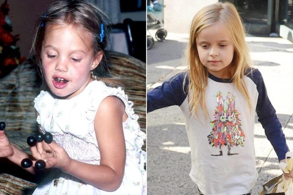 Herečka Angelina Jolie a Vivienne Marcheline Jolie-Pitt vo veku 7 rokov.