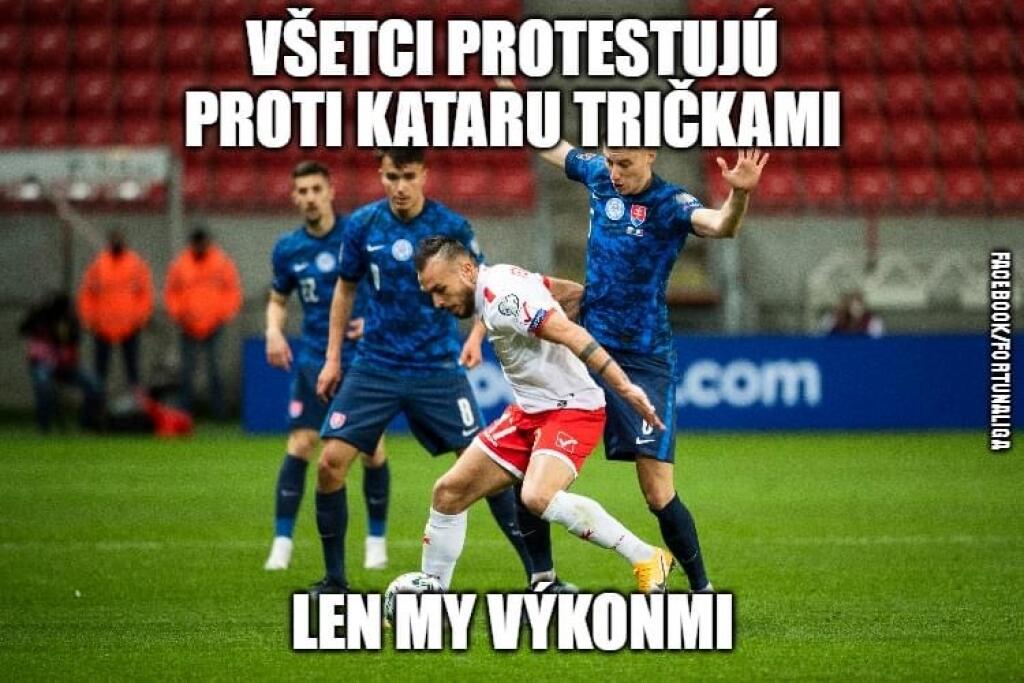 Po zápase s Maltou zaplnili internet vtipy na slovenských futbalistov.