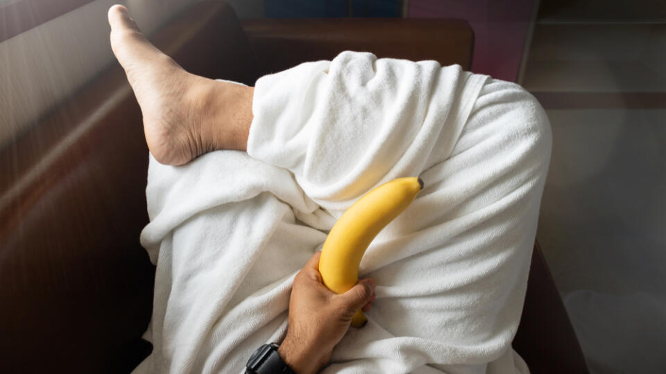 Banana,Sticking,Out,Of,Men's,Pants,Like,Mens,Penis.