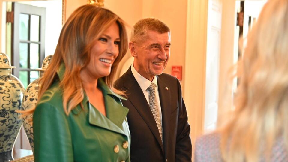 Andrej Babiš s manželkou Monikou na návšteve u Donalda a Melanie Trumpovcov