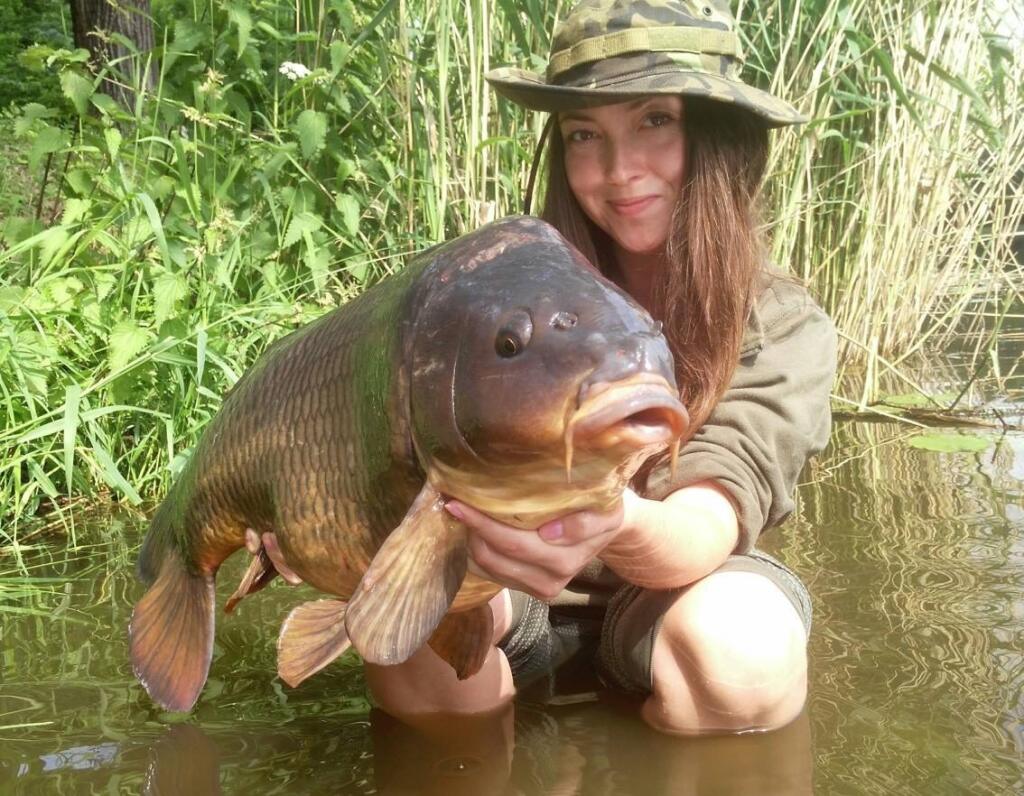 Najviac loví kapry
a keď sa pošťastí, tak aj
amury, prevažne na Labe. To
ju veľmi baví. Uplynulý rok
jej však k srdcu prirástol aj
prívlačový prút a gumičky,
ktoré máča vo vode azda
každý týždeň. Má skvelého
prívlačového učiteľa
Jaromírka, ktorý jej posunul
svoje znalosti z lovu dravcov,
za čo mu je veľmi vďačná.