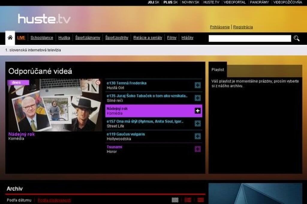 TV Joj na Huste.tv spoplatní časť obsahu
