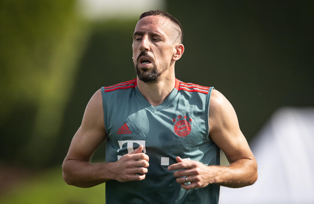 DOHA, QATAR - JANUARY 08: Franck Ribery is seen during a training session at day four of the Bayern Muenchen training camp at Aspire Academy on January 07, 2019 in Doha, Qatar. (Photo by Lars Baron/Bongarts/Getty Images)