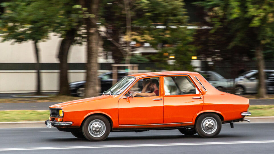 Bucharest,,Romania,-,8/23/2019:,Old,Dacia,1300,Retromobile,Driving,Down