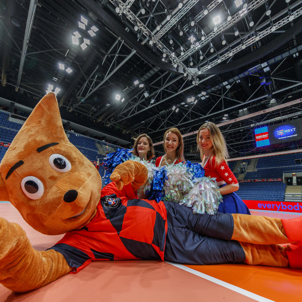 Na snímke oficiálny maskot Majstrovstiev Európy žien vo volejbale, Ace.
