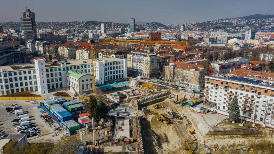 Na leteckej snímke developerský projekt Zwirn v Bratislave.