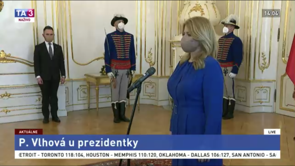 Lyžiarka Petra Vlhová spolu s tímom u prezidentky Zuzany Čaputovej.