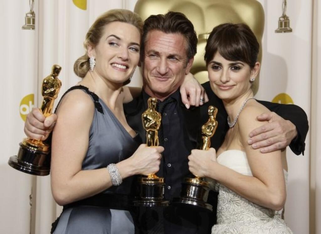 Kate Winslet, Sean Penn a Penelope Cruz s Oscarmi v roku 2009.