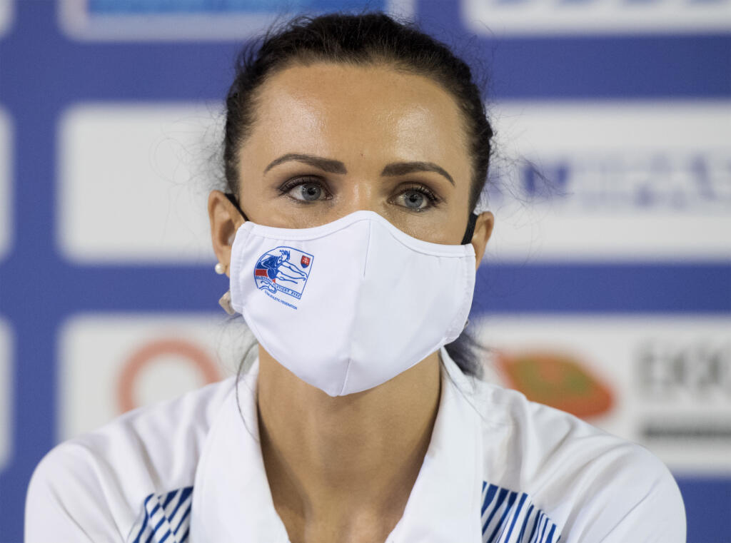 Na snímke slovenská reprezentantka v atletike Iveta Putalová počas tlačovej konferencie Slovenského atletického zväzu (SAZ) 2. júna 2020 v Bratislave.