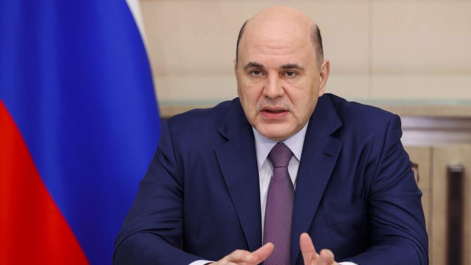 JB 10 Moskva - Ruský premiér Michail Mišustin rozpráva počas rokovania vládneho kabinetu v Moskve 17. marca 2022. FOTO TASR/AP
Russian Prime Minister Mikhail Mishustin speaks during a cabinet meeting in Moscow, Russia, Thursday, March 17, 2022. (Dmitry Astakhov, Sputnik, Government Pool Photo via AP)